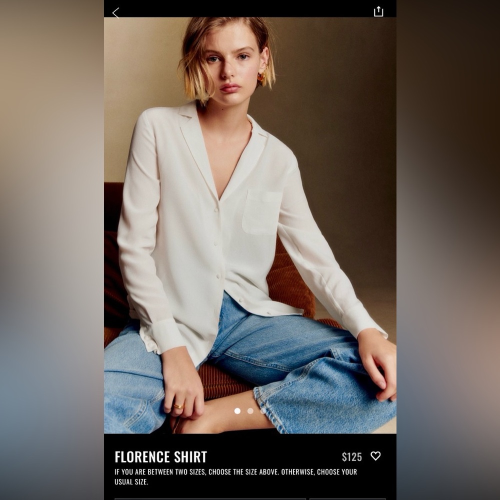 Sezane Florence Shirt Ecru - Size 12